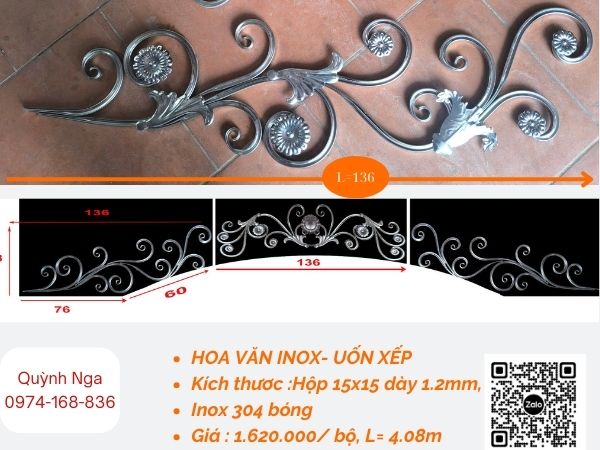 Giá Hoa văn inox uốn xếp theo yêu cầu